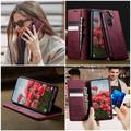 Custodia a portafoglio in pelle di vitello con blocco RFID Samsung Galaxy A57 Caseme 033 - Rossa