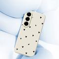 Custodia sottile in TPU con motivo a cuore per Samsung Galaxy A57 - Beige / Nera