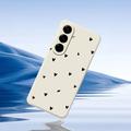 Custodia sottile in TPU con motivo a cuore per Samsung Galaxy A57 - Beige / Nera