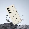 Custodia sottile in TPU con motivo a cuore per Samsung Galaxy A57 - Beige / Nera