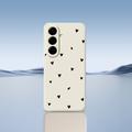 Custodia sottile in TPU con motivo a cuore per Samsung Galaxy A57 - Beige / Nera