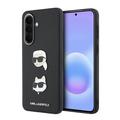 Custodia in silicone liquido Samsung Galaxy A57 Karl Lagerfeld Metal Karl and Choupette - Nera