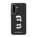 Custodia in silicone liquido Samsung Galaxy A57 Karl Lagerfeld Metal Karl and Choupette - Nera