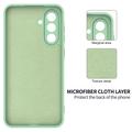 Custodia in silicone liquido con cinghia a mano per Samsung Galaxy A57 - Verde