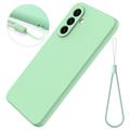 Custodia in silicone liquido con cinghia a mano per Samsung Galaxy A57 - Verde