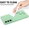 Custodia in silicone liquido con cinghia a mano per Samsung Galaxy A57 - Verde