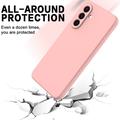 Custodia in silicone liquido con cinghia a mano per Samsung Galaxy A57 - Rosa