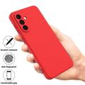Custodia in silicone liquido con cinghia a mano per Samsung Galaxy A57 - Rossa