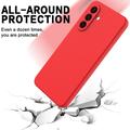 Custodia in silicone liquido con cinghia a mano per Samsung Galaxy A57 - Rossa