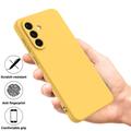 Custodia in silicone liquido con cinghia a mano per Samsung Galaxy A57 - Gialla