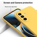Custodia in silicone liquido con cinghia a mano per Samsung Galaxy A57 - Gialla