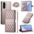 Custodia a portafoglio trapuntata lusso per Samsung Galaxy A57 - Oro rosa