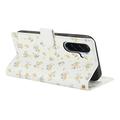 Custodia a portafoglio floreale rombica per Samsung Galaxy A57
