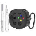Custodia per Samsung Galaxy Buds 4/4 Pro in stile controller da gioco con moschettone e strumento di pulizia