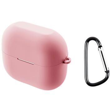 Custodia in silicone per Samsung Galaxy Buds3 FE con moschettone - Rosa