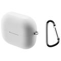 Custodia in silicone con moschettone per Samsung Galaxy Buds3 FE - Bianco