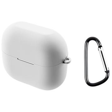 Custodia in silicone con moschettone per Samsung Galaxy Buds3 FE - Bianco