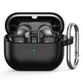 Custodia in silicone con moschettone per Samsung Galaxy Buds3 Pro - nera