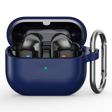 Custodia in silicone per Samsung Galaxy Buds3 Pro con moschettone - Blu Scuro