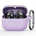 Custodia in silicone per Samsung Galaxy Buds3 Pro con moschettone - Viola