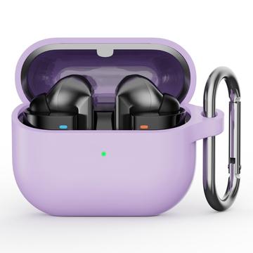 Custodia in silicone per Samsung Galaxy Buds3 Pro con moschettone - Viola