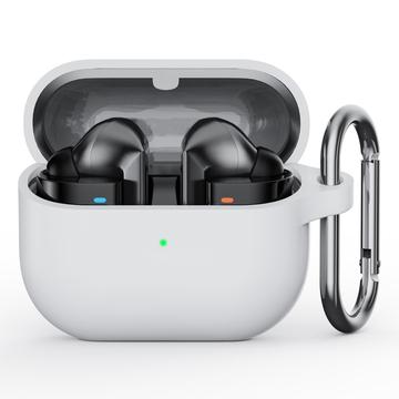 Custodia in silicone con moschettone per Samsung Galaxy Buds3 Pro - Bianco