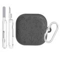 Custodia in silicone con incisione floreale e pennelli per la pulizia per Samsung Galaxy Buds4/Buds4 Pro