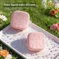 Custodia in silicone con incisione floreale e pennelli per la pulizia per Samsung Galaxy Buds4/Buds4 Pro - Rosa