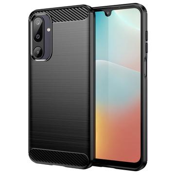 Custodia in TPU spazzolato per Samsung Galaxy M16 - Fibra di Carbonio - Nera