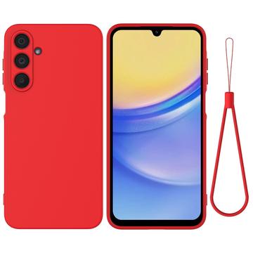 Custodia in silicone liquido con cinghia a mano per Samsung Galaxy M16/F16