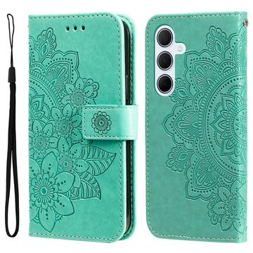 Custodia a portafoglio per Samsung Galaxy M35 serie Mandala - Verde