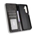 Custodia a Portafoglio con Chiusura Magnetica Retro per Samsung Galaxy M36 - Nera