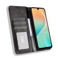 Custodia a Portafoglio con Chiusura Magnetica Retro per Samsung Galaxy M36 - Nera