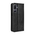 Custodia a Portafoglio con Chiusura Magnetica Retro per Samsung Galaxy M36 - Nera