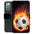 Custodia a Portafoglio Premium per Samsung Galaxy Note20 - Football Flame