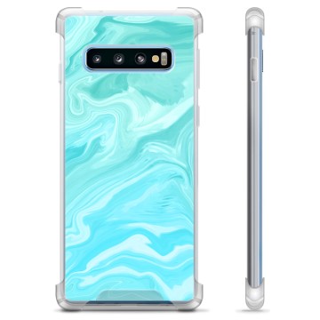 Custodia ibrida per Samsung Galaxy S10 - Marmo blu