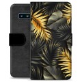 Custodia a Portafoglio Premium per Samsung Galaxy S10+ - Foglie d'oro