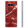 Custodia in TPU per Samsung Galaxy S10+ - Marmo rosso