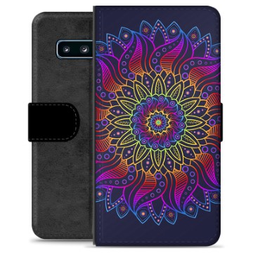 Custodia a Portafoglio Premium per Samsung Galaxy S10 - Mandala Colorato