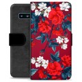 Custodia a Portafoglio Premium per Samsung Galaxy S10 - Fiori Vintage