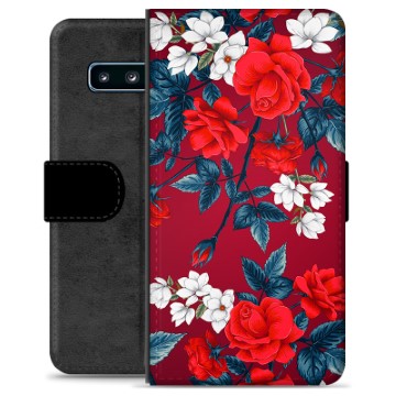 Custodia a Portafoglio Premium per Samsung Galaxy S10 - Fiori Vintage