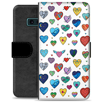 Custodia a Portafoglio Premium per Samsung Galaxy S10e - Cuori