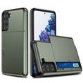 Samsung Galaxy S21 5G Hybrid Case with Sliding Card Slot - Verde Militare