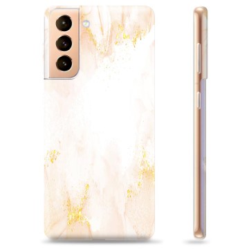 Samsung Galaxy S21+ 5G Custodia TPU - Marmo Perla Dorata