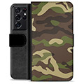 Custodia a Portafoglio Premium per Samsung Galaxy S21 Ultra 5G - Camo