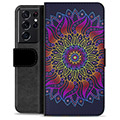 Custodia a Portafoglio Premium per Samsung Galaxy S21 Ultra 5G - Mandala Colorato