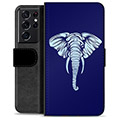 Custodia a Portafoglio Premium per Samsung Galaxy S21 Ultra 5G - Elefante