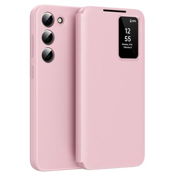 Custodia Samsung Galaxy S22 5G Smart Clear View con slot per schede - Rosa