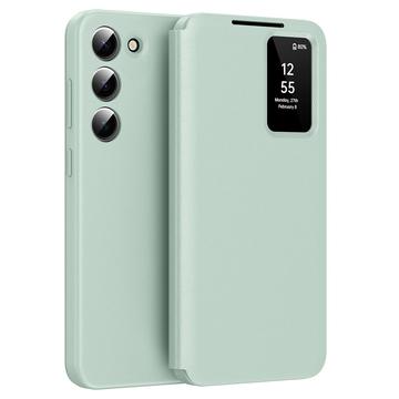 Custodia Flip Samsung Galaxy S23 Smart Clear View con slot per schede - Verde chiaro