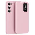 Custodia Samsung Galaxy S23 Smart Clear View con slot per schede - Rosa